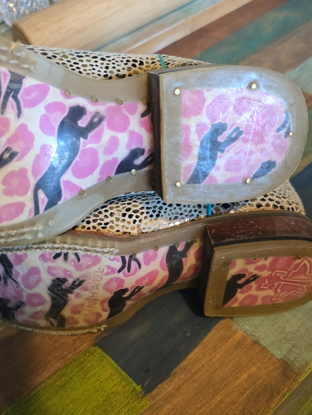Leopard Print and Magenta Western Cowboy Boots
